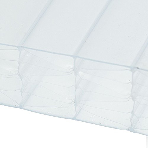 Opal, 1.2 x 1.5m (Width x Length) 25mm Multiwall Polycarbonate Sheets Poly Plastic Roof Panel for Lean-to Canopy Conservatory