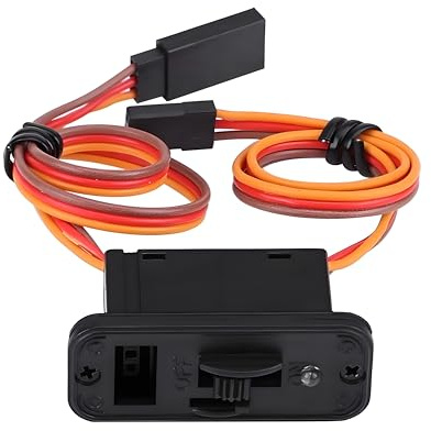 Interruttore RC, DC 12A - 6-12V - con LED - JR Spina On/Off ON/OFF, Mini Interruttore a Levetta Modellino Interruttore RC per Auto/Barche/Aeroplani Radiocomandati