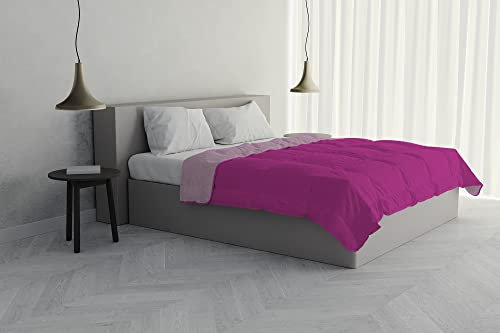 Italian Bed Linen Piumino Estivo, Microfibra, Lilla/Fucsia, 2 Posti