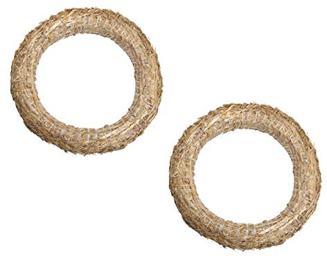 DekoPrinz® Strohkränze, 2 Stück | ø 30 cm Durchmesser | 5 cm Stärke | Strohrömer, Türkranz, Deko-Kranz, Kranz-Rohling, Strohring