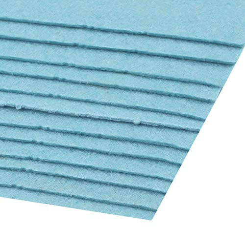12 Bastelfilz Bögen DIN A4, ca. 2mm, 300g/m² bunter Mix Filz zum Basteln, Farbe:babyblau