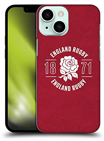 Head Case Designs Licenza Ufficiale England Rugby Union 1871 Rosa Rosa Rossa Custodia Cover Dura per Parte Posteriore Compatibile con Apple iPhone 13 Mini