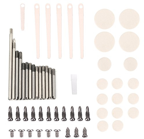 Klarinette Reparatur-Werkzeug-Set, Metallklarinette Reparatur-Wartungsteile Schrauben Pads Werkzeug-Set für Holzblasinstrumente Klarinette Instrumenten-Zubehör-Set