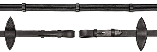 BRIDLERY Zügel Ultra-Soft Beschläge Silber, Nähte Standard, Farbe Schwarz, Größe Warmblut/Vollblut