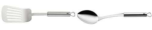 WMF Profi Plus Pfannenwender 32,2 cm, Bratenwender, Cromargan Edelstahl teilmattiert & Profi Plus Servierlöffel 32 cm, Vorlegebesteck, Cromargan Edelstahl teilmattiert, spülmaschinengeeignet