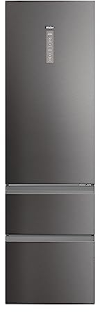 Haier 3D 60 Series 5 HTW5620CNMP - Frigorífico Combi, Cajones Direct Access, WIFI, Botellero, Motor Inverter, My Zone Pro, Humidity Zone, Total No Frost, AnxAl 59,5x205cm, 414L, Luz LED, Inox oscuro