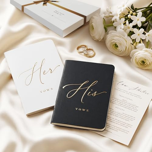 ARTESORI Premium Hochzeitsgelübdebuch für Sie & Ihn, weiche Haptik, Goldfolie, 28 linierte Seiten, Hochzeitsgelübdebücher für Sie und Ihn, Hochzeits-Essentials, Hochzeitsregistrierungsideen, Geschenk