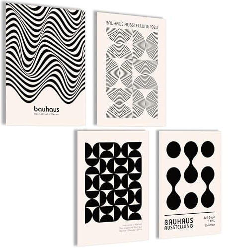 mojoliving Bauhaus Poster Set Bauhaus Bilder Schlafzimmer Deko Aesthetic Bilder Wohnzimmer Poster Vintage Wandbilder Schlafzimmer Aesthetic Room Decor Abstrakte Bilder Bauhaus Kunstdrucke