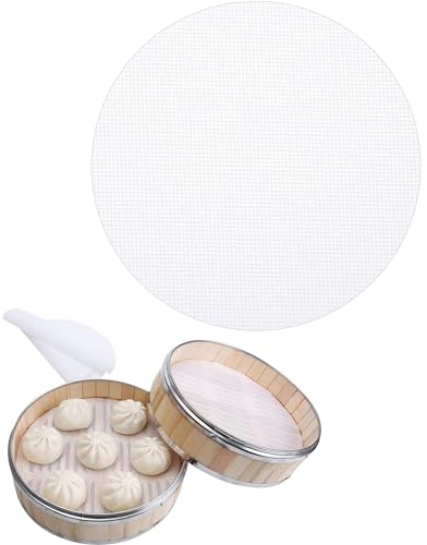 Set of 5 Round Silicone Steamer Mesh Mats - Non-Stick, Heat-Resistant Steamer Liners for Dumplings, Baking, and Steaming - Multi-Purpose Pastry Mat