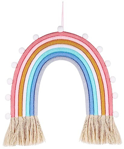 MAGICLULU 1stück Handgewebter Regenbogen Baumwollball Dekorativer Wandbehang Für Kinderzimmer Und Zuhause Handgemachtes Woven Ornament Baumwolle Für Geburtstagsfeiern Und Wanddeko