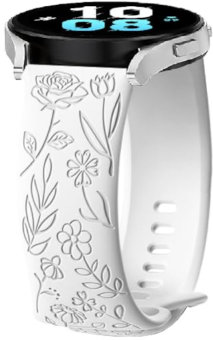 Silicone Watch Strap for Amazfit Bip 6/5 Unity/GTR 4/3/3 Pro/2/Balance 46mm/Balance 2/Helio, 22mm Flower Bracelet Sport Replacement Band for Amazfit Stratos 3/2/2S/Pace/Active Max