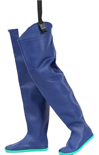 JPEOKOV Watstiefel Verdickende PVC-Hüftwathose, mit Verstellbarer Schnalle, Wat-Hüftstiefel, Stollen-Außensohle für die Autowäsche im Garten(Size:35 EU)