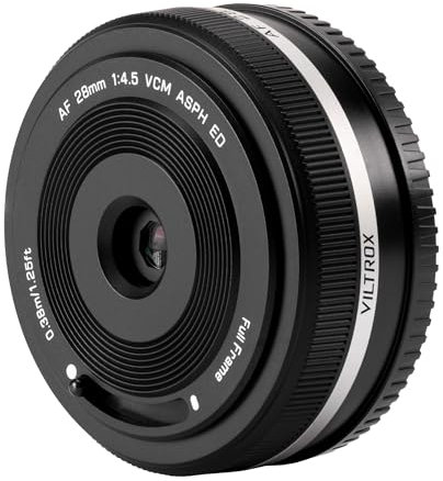 VILTROX 28mm F4.5 Pancake Lens for Sony E, Auto Focus Chips-Size Full Frame Wide Angle Lens Compatible with Sony E Mount Cameras a7cr a7cii a7c a6700 zv-e100 a6600 a6400 a7iv a7iii