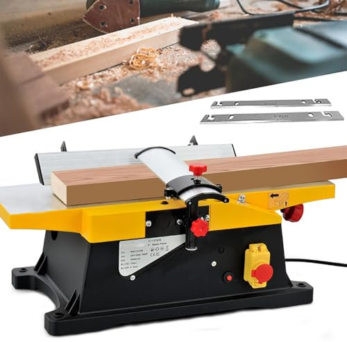 Cepilladora de madera multifuncional de 1800 W for carpintería, ensambladora de mesa de 6 pulgadas, cepilladora de carpintería de 12000 RPM/min, cepilladora de mesa resistente for cepilladora de espes