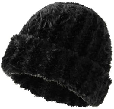 Uposao Damen Fellmütze Beanie Pelzmütze Wintermütze Pelz Warm Weich mütze Stirnband Hut Wintermütze Plüschmütze Pelzmütze Damen Strickmütze