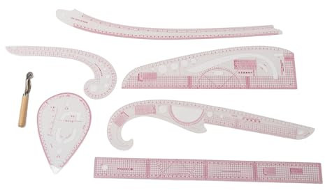 7-teiliges Französisches Kurvenlineal, Transparentes PVC, Cm, Mm, Hohe Genauigkeit, Langlebiges Nählineal-Set für Heimwerker, Schneiderei, Handwerk, Multifunktionales Zubehör für
