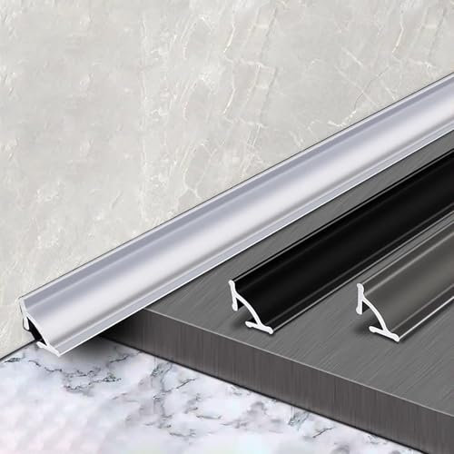 Raouoae Garniture De Quart De Cercle pour Angles De Plafond Et Mur 90 Cm * 3 Pièces Plinthe en Aluminium Bande De Calfeutrage Étanche Moulure Décorative pour Finition d'angle(White,Width:1.5 cm)