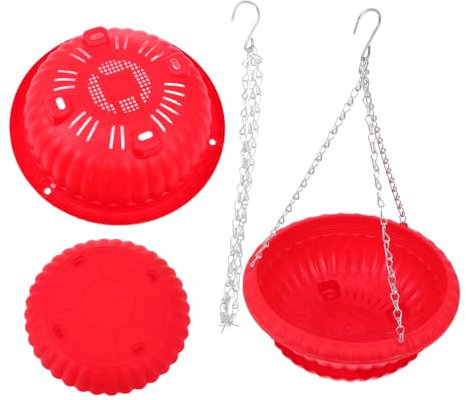 BESPORTBLE 2sätze Blumenampel Hängender Pflanztopf Aus Dickem Resin Kunststoff Mit Metallkette Und Abtropfschale Outdoor Pflanzgefäß Für Balkon Garten Wohnzimmer Vielseitiger Pflanzenhalter