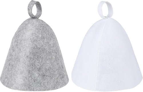 XTUDOU® 4 piezas Sauna MüTze Set, Sauna, Gorro de Sauna, Gorro de Sauna, Gorro de Sauna, Hombre, Accesorios de Ducha para Hombres y Mujeres, Gorro de Sauna de Fieltro para Sauna, Baño, Spa (Blanco,