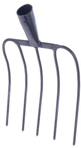 ROMISBABA Forcone Multifunzionale in Ferro per Concime e Fieno, Forchetta Agricola Portatile per Giardinaggio e Manutenzione Prato in Aree Rurali, Utensile Resistente e Versatile