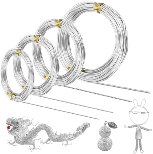 35 m Basteldraht Dünn, 0.8mm, 1mm, 1.5mm, 2mm DIY Draht Zum Basteln, Modellieren Armaturen Skulptur, Wickeldraht lose auf Holzwickel, Aluminiumdraht für Basteln, Herstellung, Flexibler & Biegsamer