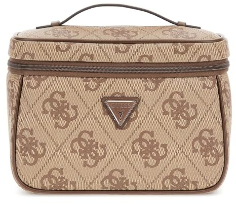 GUESS Toiletry Train Case Latte Logo/Brown