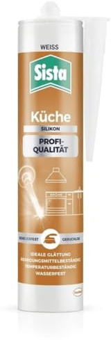 Sanitär Silikon Küche Weiß – Profi-Dichtstoff für Fugen - Wasserfest & temperaturbeständig - Geruchsneutral & UV-beständig - Fugensilikon für Arbeitsplatte, Spülmaschine, Fliesen (1 x 280ml)