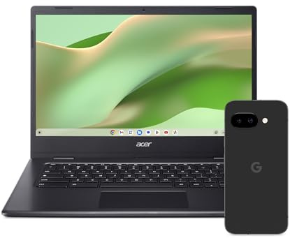 Google Pixel 9a - Smartphone Android sbloccato con fotocamera AI, batteria che dura tutto il giorno e funzioni di sicurezza avanzate - nero ossidiana, 128GB + Acer Chromebook 314