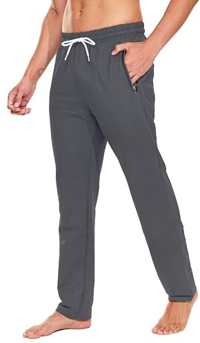 HCSS Jogginghose Herren Baumwolle Trainingshose Herren Sporthose Lang mit Reißverschluss Taschen
