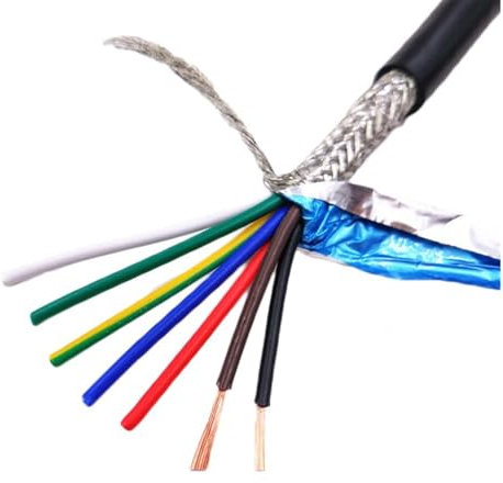 FBANULPEX Verzinnter Kupferdraht, UL2464 Signalkabel, 26 AWG, 5 m, 24 AWG reines Kupfer, 22 AWG geschirmtes Kabel (7 Kerne, 24 AWG, 5 m)