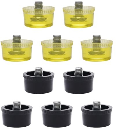 Pack of 10 Rubber Striking Head Replacement Yellow Black Tip for Install Hammer Gentle Tapping Precise Work Projects None Marring Hammer Head