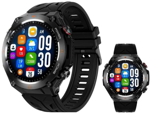 ActivPro GPS Smart Watch | 1.45 FHD Display | Fitness Smartwatch For Men | Bluetooth Calls | Waterproof | Heart Rate Blood Pressure Monitor | Round Smart Watch for Android Phones iPhone | Gift