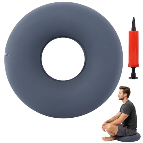 YgonziRuvc Donut Cushion, 2-Piece Set for Pressure Relief, Rubber Rings for Adults, Doughnut Cushion for Tailbone Pain, Office, Wheelchair, Travel, Includes Air Pump