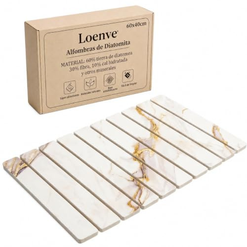 Loenve Alfombra Diatomita Baño 60x40 cm Secado Rápido Antideslizante
