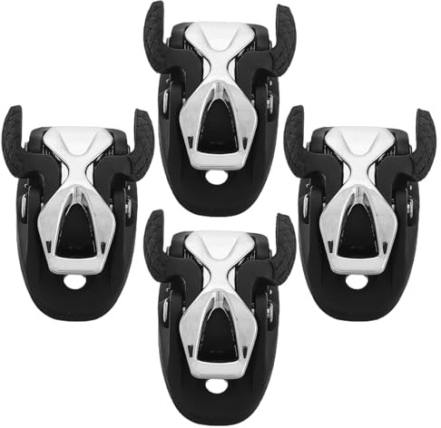 Veemoon Hebilla para Patines en Línea 4 Piezas Negro y Plata, Cierre Metálico Ajustable con Tornillos, Accesorio Antideslizante para Correas, Adecuado para Reparación y Uso en