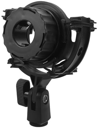 TOYANDONA Supporto Antivibrazione Aperto per Microfono a Condensatore da 21 Mm Clip Ammortizzante Regolabile, Accessorio per Asta Microfonica, per Registrazione in Studio e Streaming Live