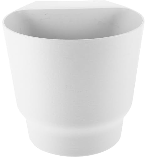 CAXUSD Fioriera Sospesa Bianca in Plastico per Fiori e Piante, Spessa | Casa e Giardino, Design Multifunzionale, per Ringhiera, Vaso Rotondo da Balcone