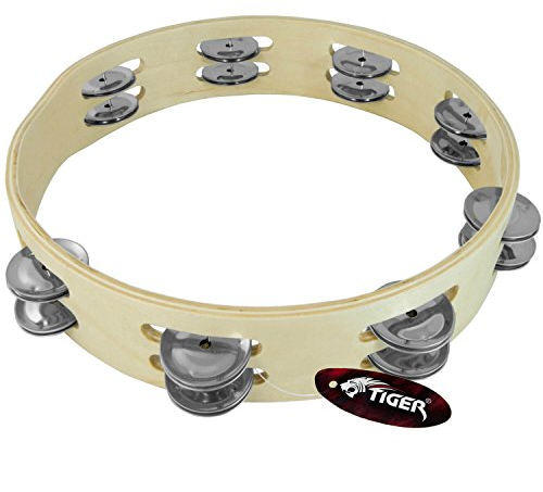 Tiger TAM84-10 Kopofloser Tambourin - Doppel Schellenring - 10