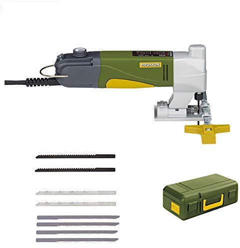 Proxxon Super-STS/e set seghetto alternativo con regolazione Hub numero regime – inclusa 4 Super Cut per sega fogli (per legno, ne – Lama per metallo, tessuti e plexiglass) e valigetta rigida