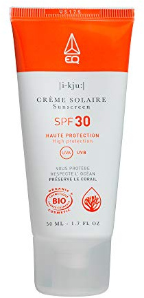 Eq | Crème Solaire Bio SPF 30 - Visage et Corps - pour toute la famille - 50ml - Filtres Minéraux - Respecte le milieu Marin - Made In France