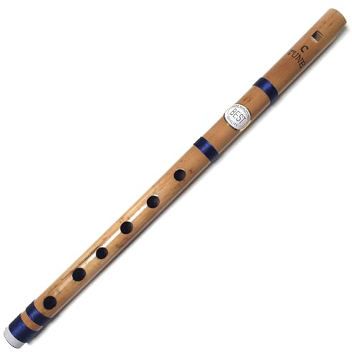 Indische Bansuri Blockflöte aus Bambus, Vansali, C-Tonleiter, 33 cm