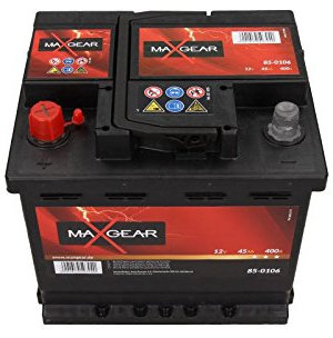 MAXGEAR 545 413 040 Starterbatterie 45Ah 12V 400A B13 DIN/ISO L1 Kompatibel mit FIAT Panda Schrägheck 141 124 Spider 124 126 126 127 Schrägheck 127 128 Limousine 128 128 Coupe 128