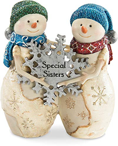 Pavilion Gift Company Special Sisters 4.5 Double Snowman Figurine, Pest Repeller v.450