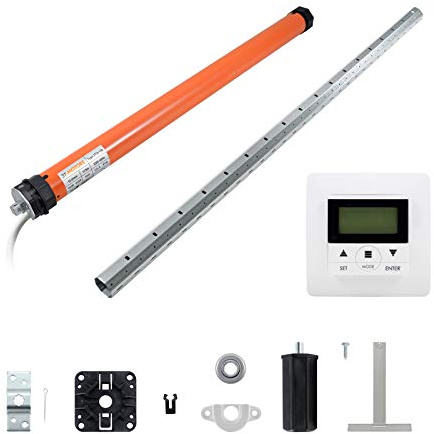 3T-MOTORS Rollladenmotor Komplettset mit Zeitschaltuhr, SW40 Welle 1,10 m, 3T35-10B (Zugkraft 10 Nm/25 kg) mit elektronischen Endschaltern, einfache Montage mit Zubehör, Rollladenantrieb