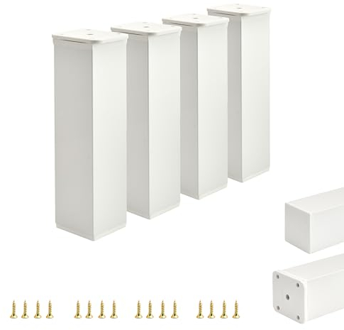 ALUSFERA Möbelfüße Verstellbar – 4er Set – Schrankfüsse mit Elegantes Design – Füße für Möbel 40 x 40 x 150 mm Einfache Montage mit Komplettem Schraubenset