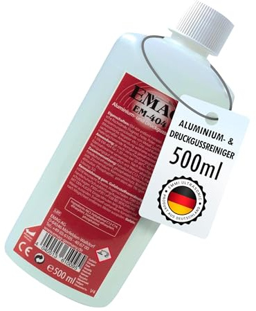 Emag EM-404 Nettoyeur à ultrasons concentré I Liquide de nettoyage 500 ml I Produit spécial pour aluminium moulé sous pression lunettes et bijoux I Nettoyant doux pour métal, atelier, maison et