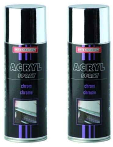 Troton Chromlack 2 x 400ml Spray Chromspray Chromefarbe Autolack Sprühlack Chrom