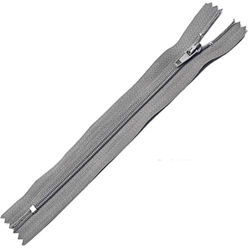 10pcs 15-25cm 3# Nylon Close-End Reißverschluss Auto Lock Closed Tail Pants Reißverschluss DIY Coat Bag Inside Pocket Nähen Dekoration Reißverschlüsse, Grau, 3#