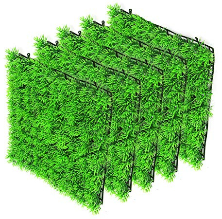 Haokaini 5Pcs Aquarium Gefälschte Grasmatte Aquarium Kunstrasen Wassergras Kunststoff Rasen Unterwasser Grünes Gras Landschaft Aquarium Pflanzen Dekoration 9. 8Inch