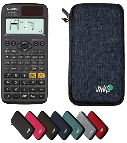 Casio fx-85DE X ClassWiz inkl. WYNGS Schutztasche Blau - Wissenschaftlicher Taschenrechner - Basic Set